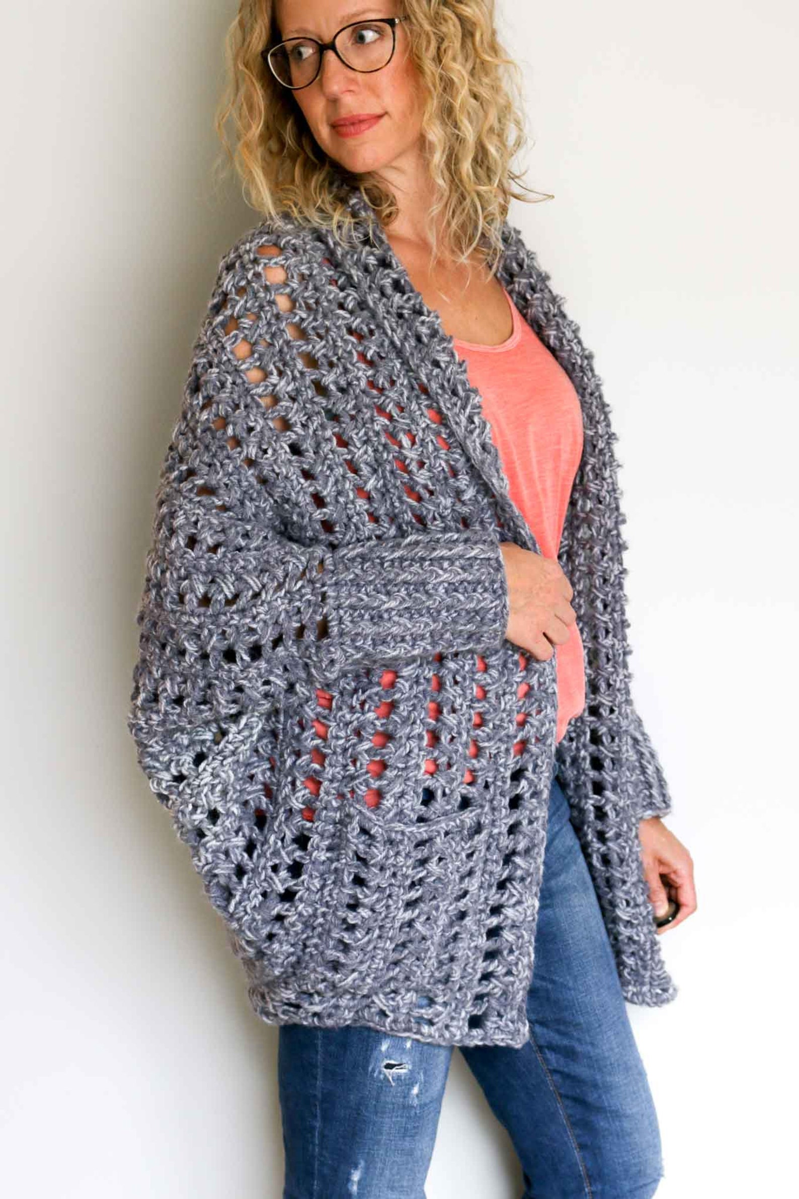 Crochet Pattern / Chunky Cardigan With Pockets / Beginner Etsy