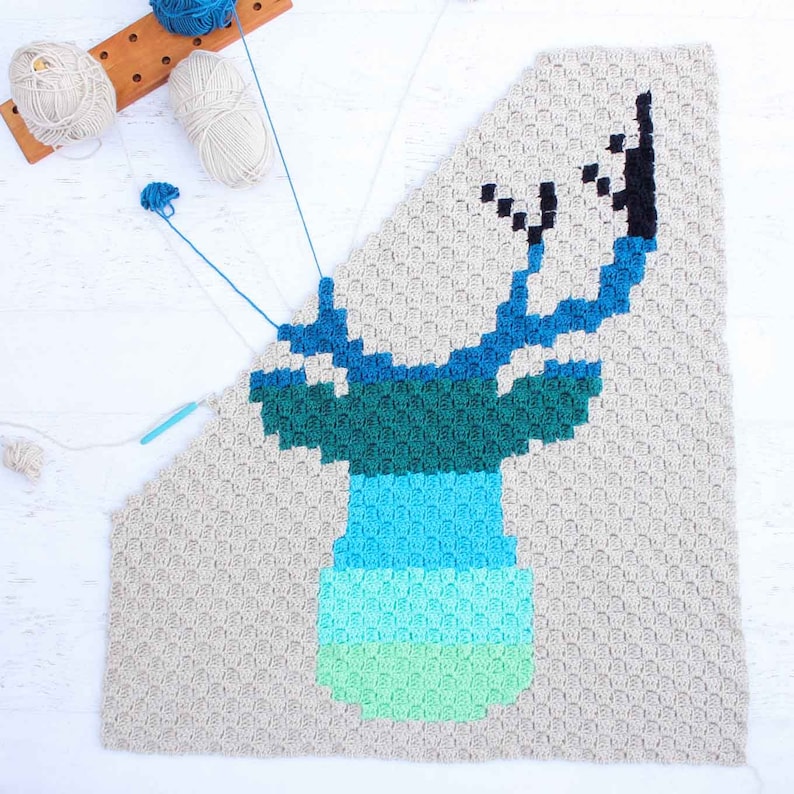 Crochet Pattern / Corner to Corner Crochet Afghan / Crochet Graphgan Baby Blanket / Be a Deer C2C Blanket Pattern PDF image 4