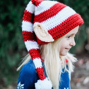 Crochet Pattern / Kid's Christmas Hat / Baby Hat / Adult Hat / Winter Hat / Family Photo Prop / Santa's Helper Elf Hat Pattern PDF image 4