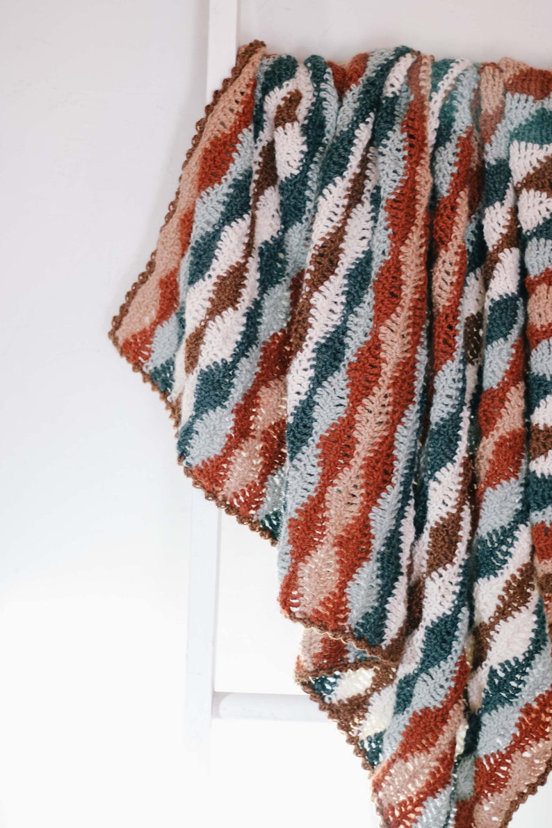 Crochet Pattern / Wave Effect Blanket / Ocean Inspired Throw / Ripple Baby Blanket / Reverb Waves Blanket Crochet Pattern PDF image 5
