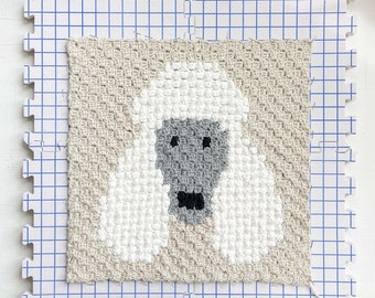 Crochet Pattern / Corner to Corner Crochet Blanket / Poodle Dog Blanket / Dog Baby Blanket / Dog Portrait Blanket / Best in Show C2C Blanket
