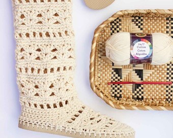 Crochet Pattern Lightweight Boots With Flip Flop Soles Lacy