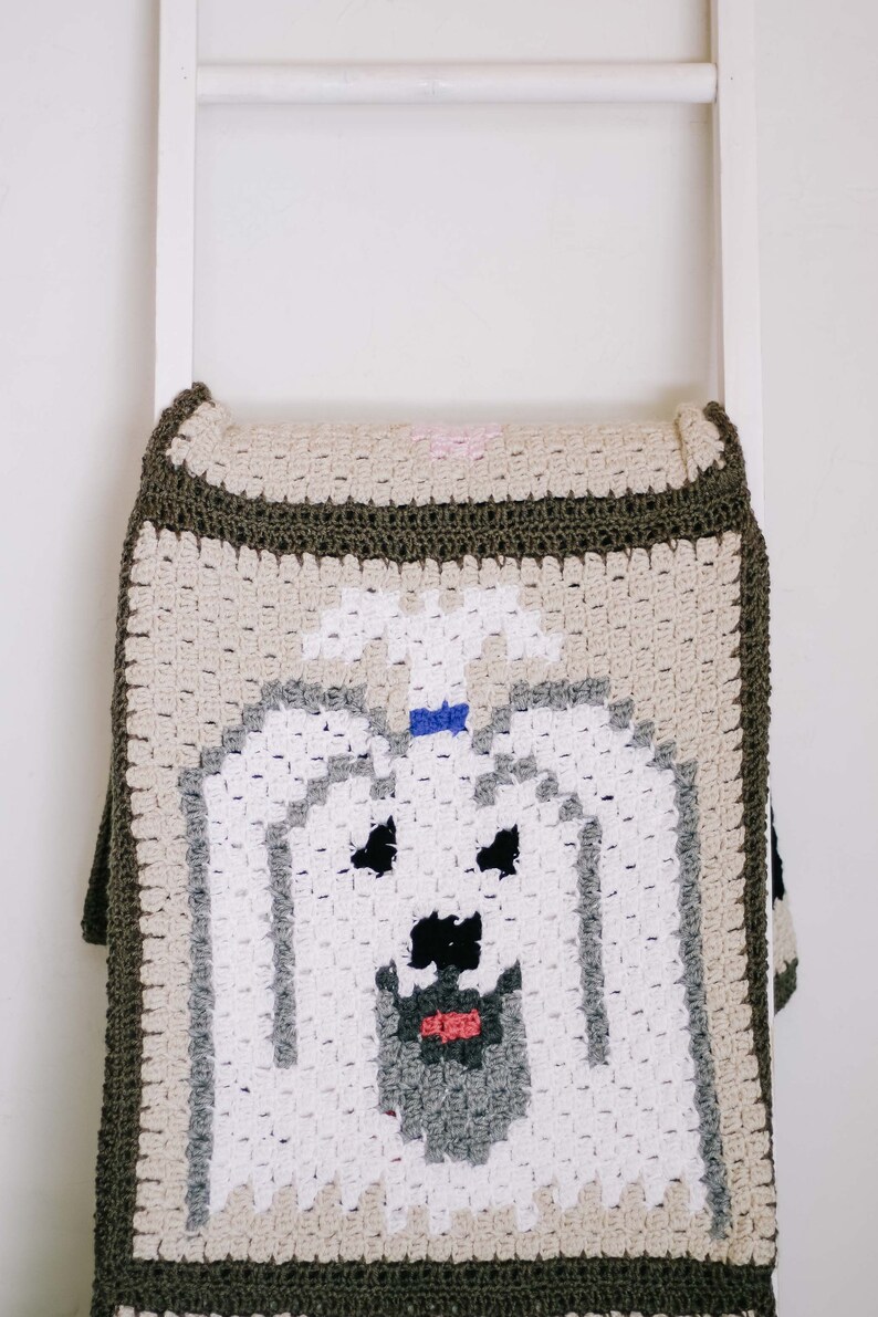 Crochet Pattern / Bichon Havanais Portrait Couverture / C2C Dog Graphgan / Yorkie Face Pillow / Best in Show Dog Blanket Crochet Pattern PDF image 5