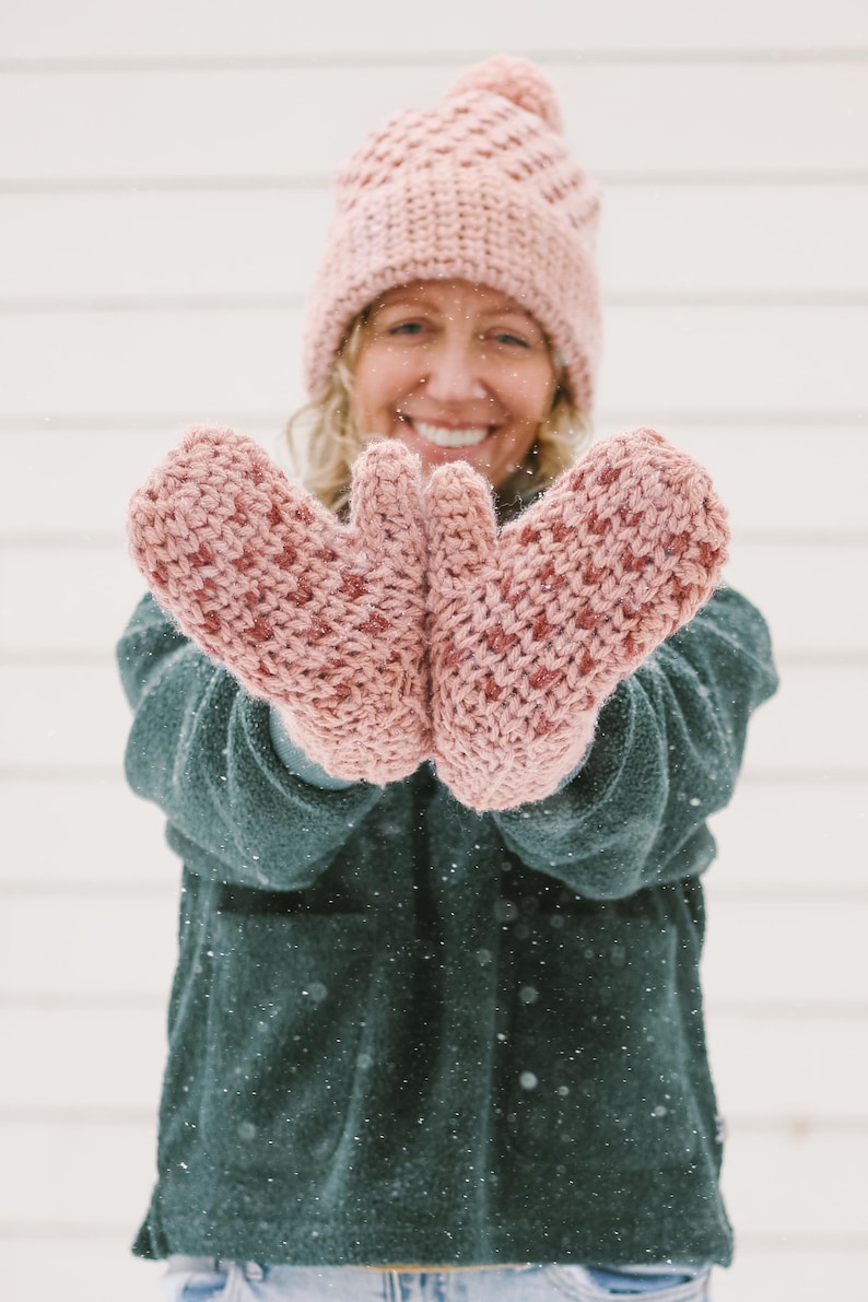 Crochet Pattern / Crochet Mittens / Knit-Look Crochet Pattern / Easy Chunky Mittens / Winter Crochet Patterns / Morning Mittens Pattern PDF image 5