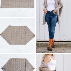 Crochet Pattern / Beginner Cardigan From Rectangle / Easy Sweater / Women's Baggy Crochet Sweater Pattern / Habitat Cardigan Pattern PDF image 9