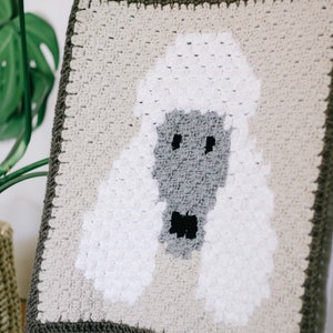 Crochet Pattern / Corner to Corner Crochet Blanket / Poodle Dog Blanket / Dog Baby Blanket / Dog Portrait Blanket / Best in Show C2C Blanket image 2