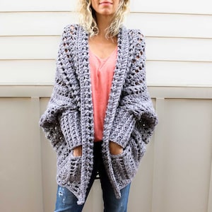 Crochet Pattern / Chunky Cardigan With Pockets / Beginner Crochet Cardigan / Women's Crochet Sweater Pattern / Dwell Sweater Pattern PDF