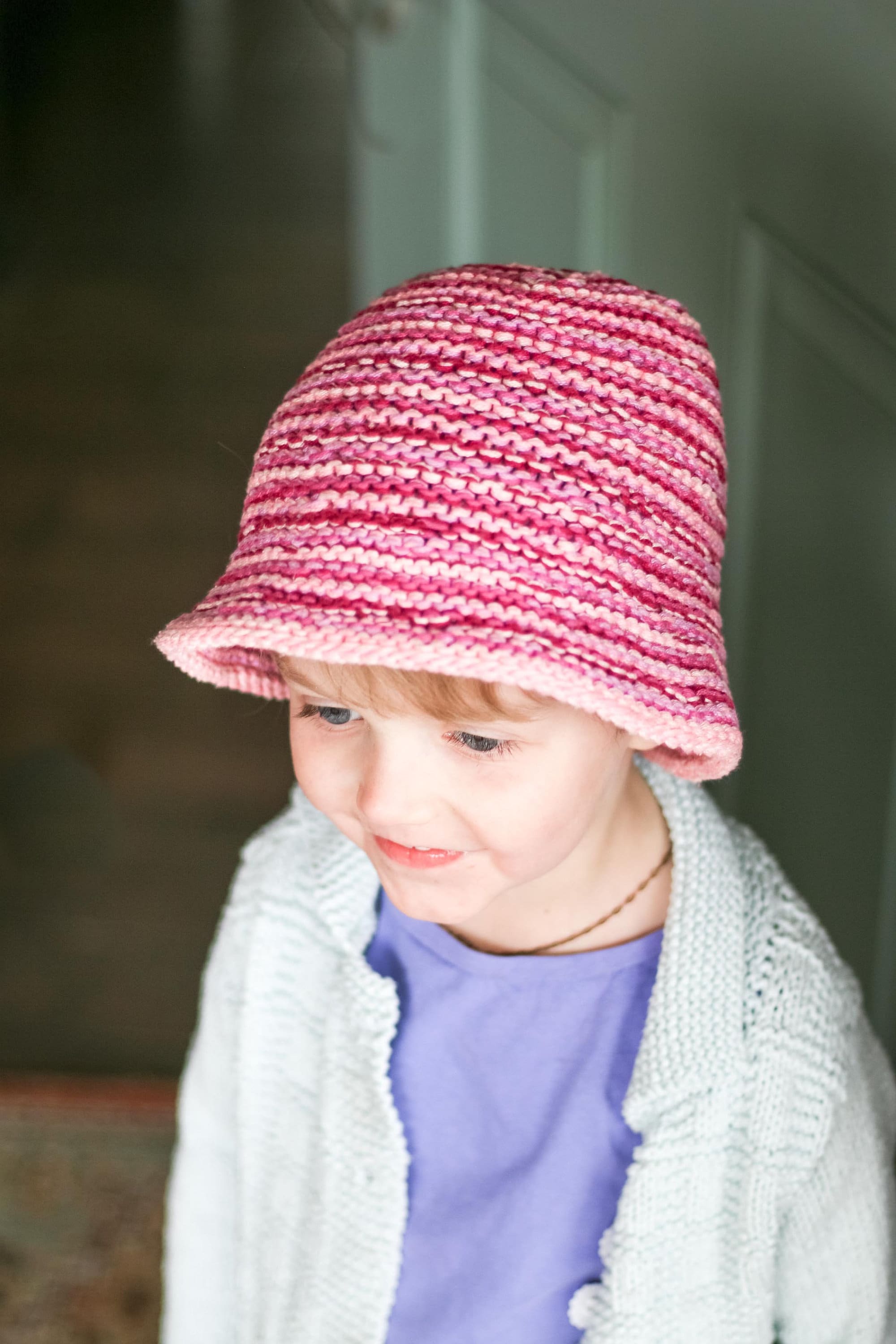 Knitting Pattern / Colorful Summer Hat / Easy Knit Garter Stitch Bucket ...