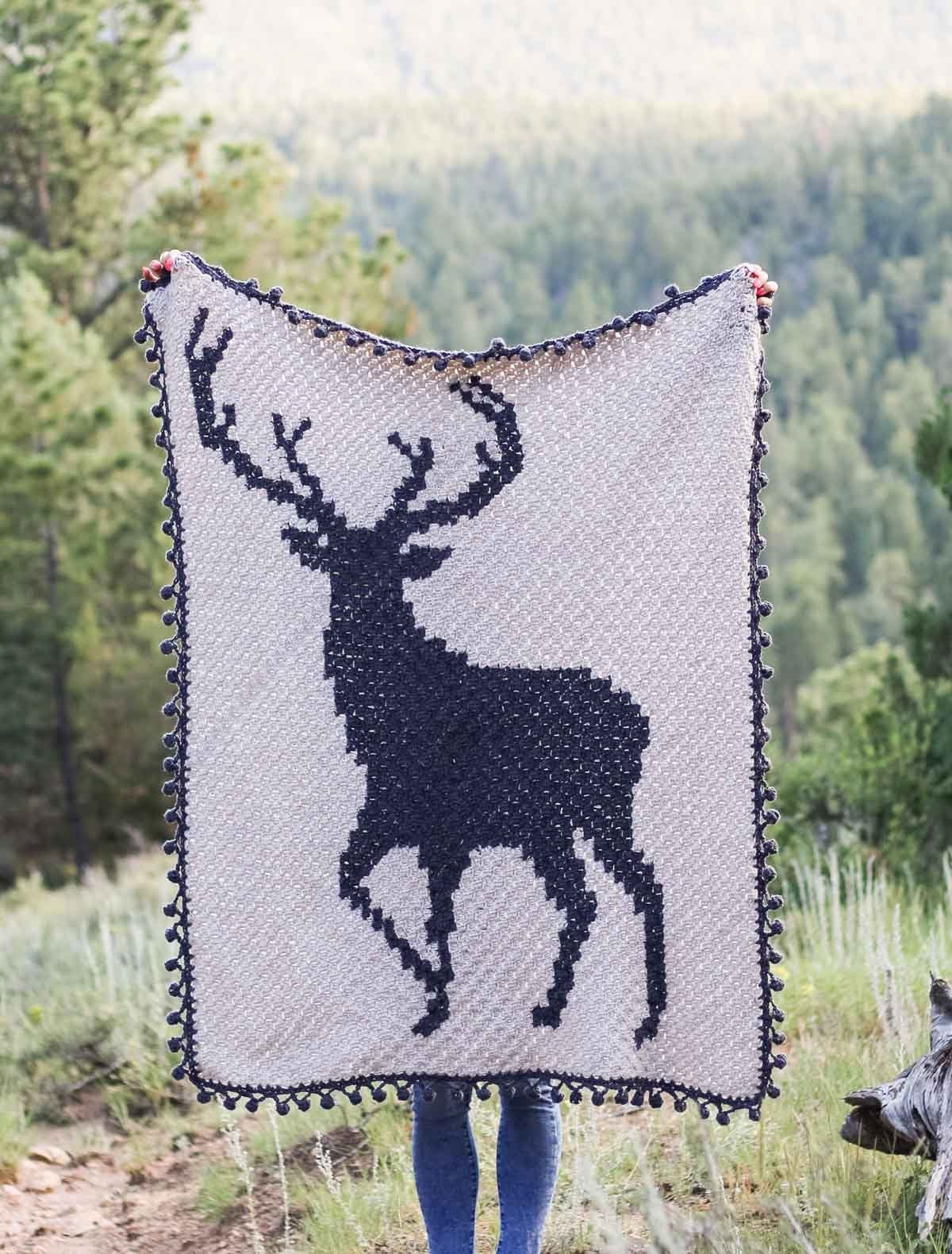 Crochet deer blanket hotsell