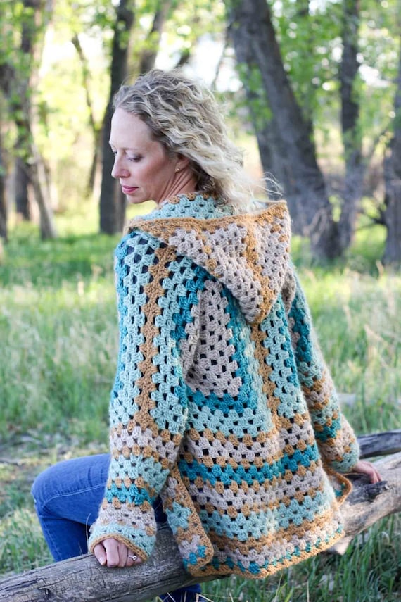 Crochet Pattern Hexagon Crochet Cardigan Pattern Women s Crochet Sweater Crochet Hexagon Cardigan Campfire Cardigan Pattern PDF