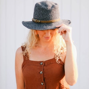 Crochet Pattern / Fedora Crochet Hat / Sun Hat / Stiff Brim Hat / Women's Cowboy Hat / Tate Rancher Crochet Hat Pattern PDF image 8