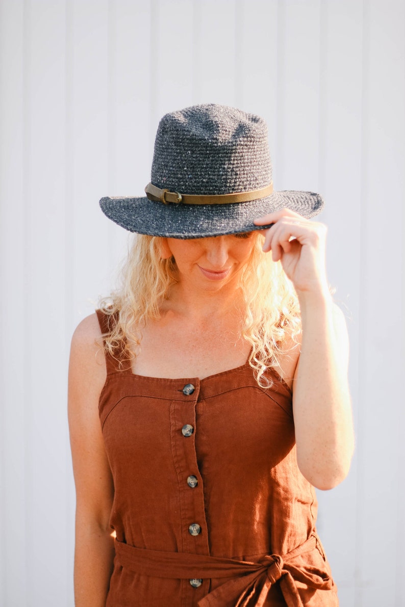 Crochet Pattern / Fedora Crochet Hat / Sun Hat / Stiff Brim Etsy España