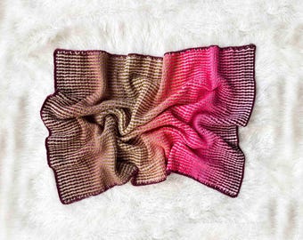Crochet PATTERN & VIDEO / Easy Crochet Blanket / Moss Stitch Crochet Blanket / Mandala Yarn / Beginner / Ebb and Glow Blanket Pattern PDF
