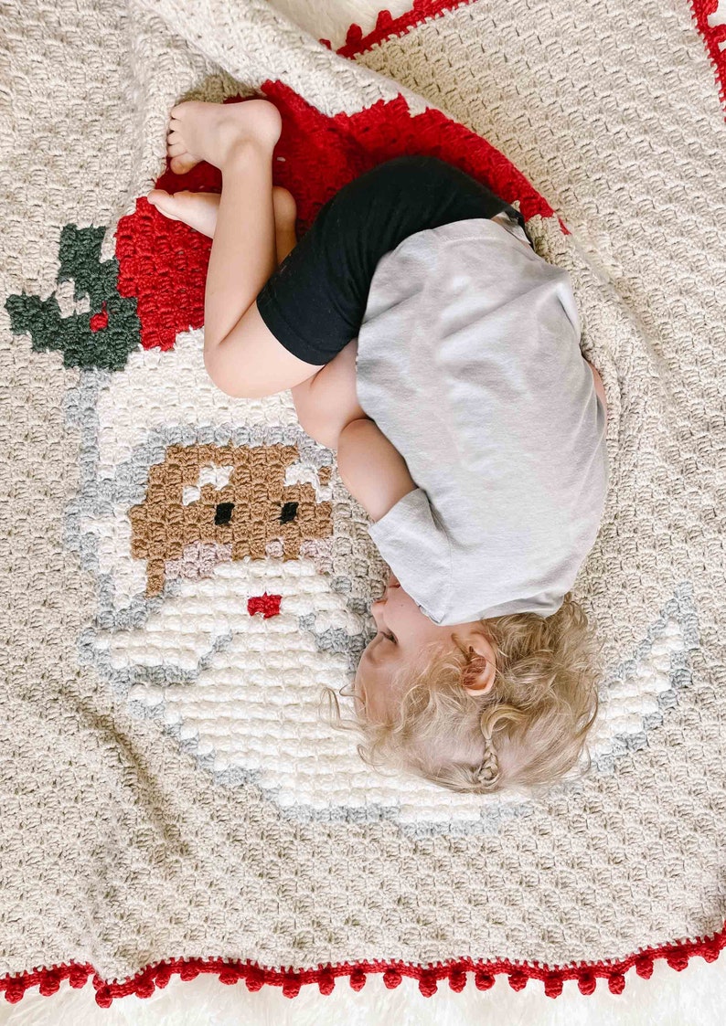 Crochet Pattern / Corner to Corner Santa Blanket / Christmas Blanket / C2C Graphgan / Xmas / Jolly Old St. Nick Blanket Crochet Pattern PDF image 4