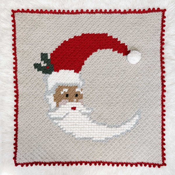 Crochet Pattern / Corner to Corner Santa Blanket / Christmas Blanket / C2C Graphgan / Xmas / Jolly Old St. Nick Blanket Crochet Pattern PDF