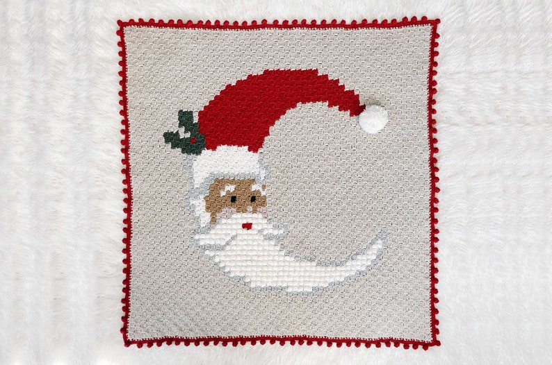 Crochet Pattern / Corner to Corner Santa Blanket / Christmas Blanket / C2C Graphgan / Xmas / Jolly Old St. Nick Blanket Crochet Pattern PDF image 1