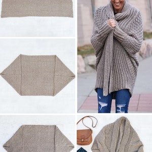 Crochet Pattern / Easy Cardigan From Rectangle / Beginner Sweater / Women's Oversized Crochet Sweater Pattern / Habitat Cardigan Pattern PDF image 9