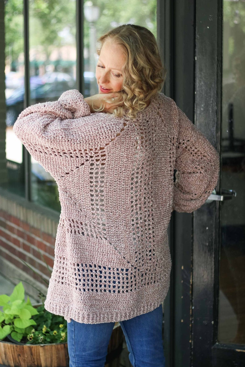Crochet Pattern / Oversized Hexagon Cardigan / Stylish Velour Cardigan / Women's Crochet Sweater Pattern / Brunch Cardigan Pattern PDF image 3