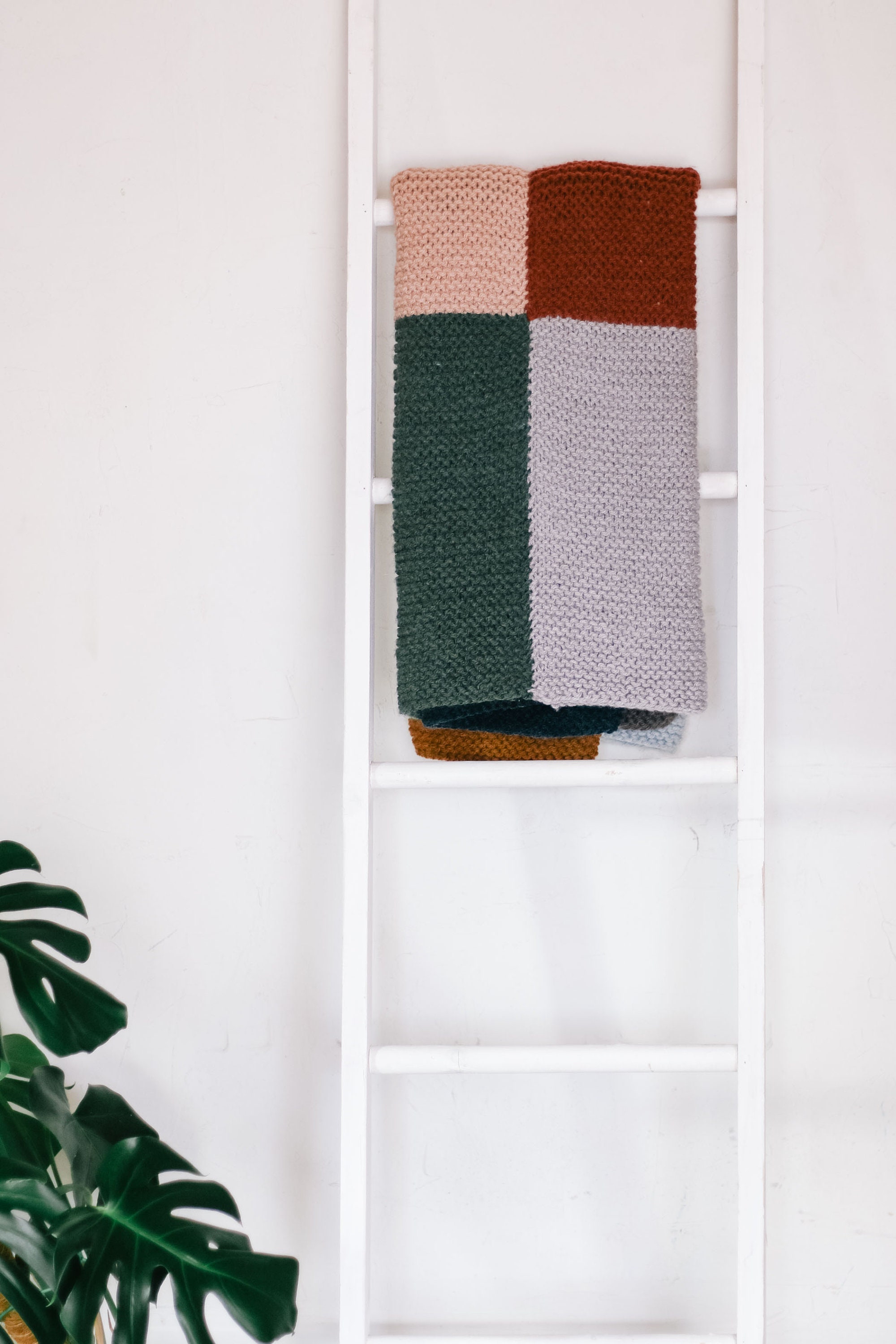 Knitting Pattern / Easy Color Block Blanket / Modern Patchwork Blanket ...