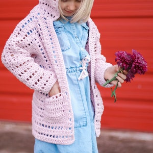 Crochet Pattern / Girls Crochet Cardigan / Hexagon Sweater for Kids / Hexagon Cardigan Pattern / XO Cardigan Pattern PDF image 3