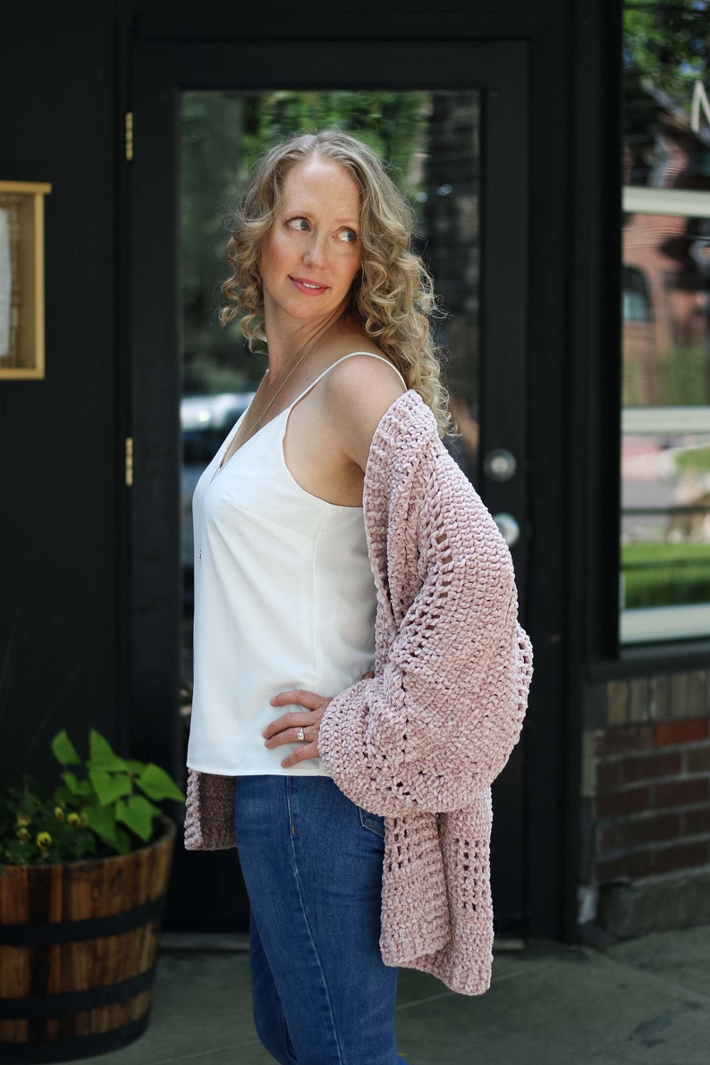 Crochet Pattern / Oversized Hexagon Cardigan / Stylish Velour Cardigan / Women's Crochet Sweater Pattern / Brunch Cardigan Pattern PDF image 6