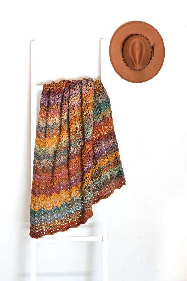 Crochet Pattern / Crochet Blanket / Chevron Stitch / Mandala Yarn / Mesa Ripple Blanket Pattern PDF image 6