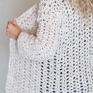 Crochet Pattern / Easy Cardigan / Cotton Sweater / Beginner Crochet Cardigan / Simple Women's Jacket / Sojourn Crochet Sweater Pattern PDF image 3