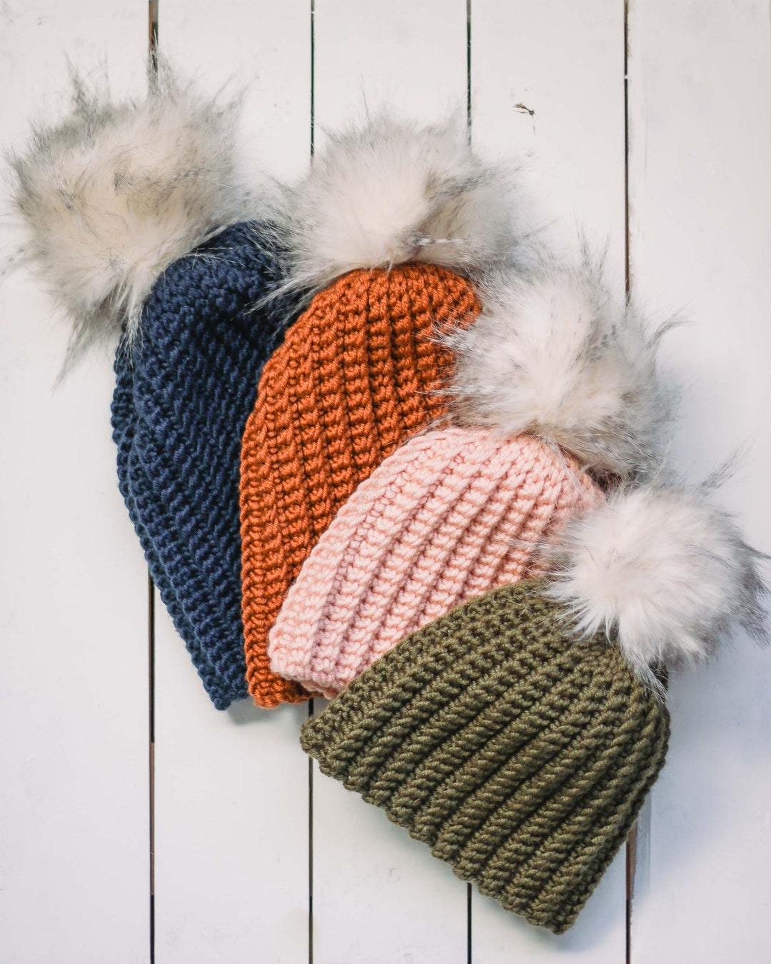 Crochet Pattern / Crochet Winter Hat / Easy Crochet Beanie / Ribbed ...