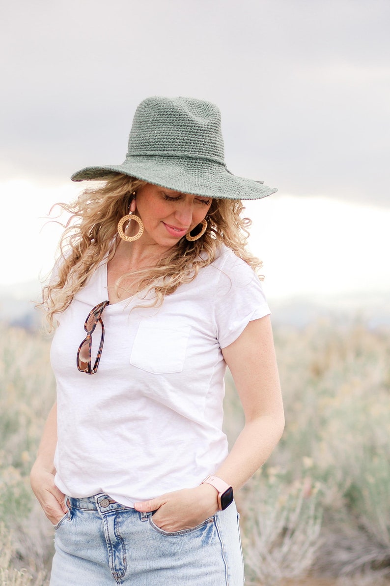 Crochet Pattern / Fedora Crochet Hat / Sun Hat / Stiff Brim / Etsy