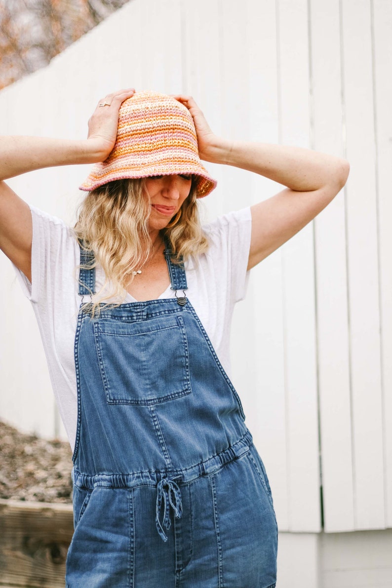 Crochet Pattern / Packable Sunhat / Easy Bucket Hat / Kids / Adults / Hat With Brim / Unisex Hat / Scrappy Bucket Hat Crochet Patter PDF image 2