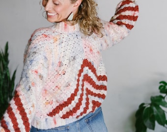 Crochet Pattern / Geometric Arrows / C2C Crochet Cardigan / Corner to Corner / Arrowlight Cardigan Pattern PDF