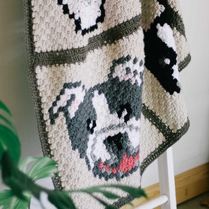 Crochet Pattern / Corner to Corner Dog Face / Pitbull Portrait Blanket / Puppy Pillow / Crochet Graph / Bulldog C2C Crochet Pattern PDF image 4