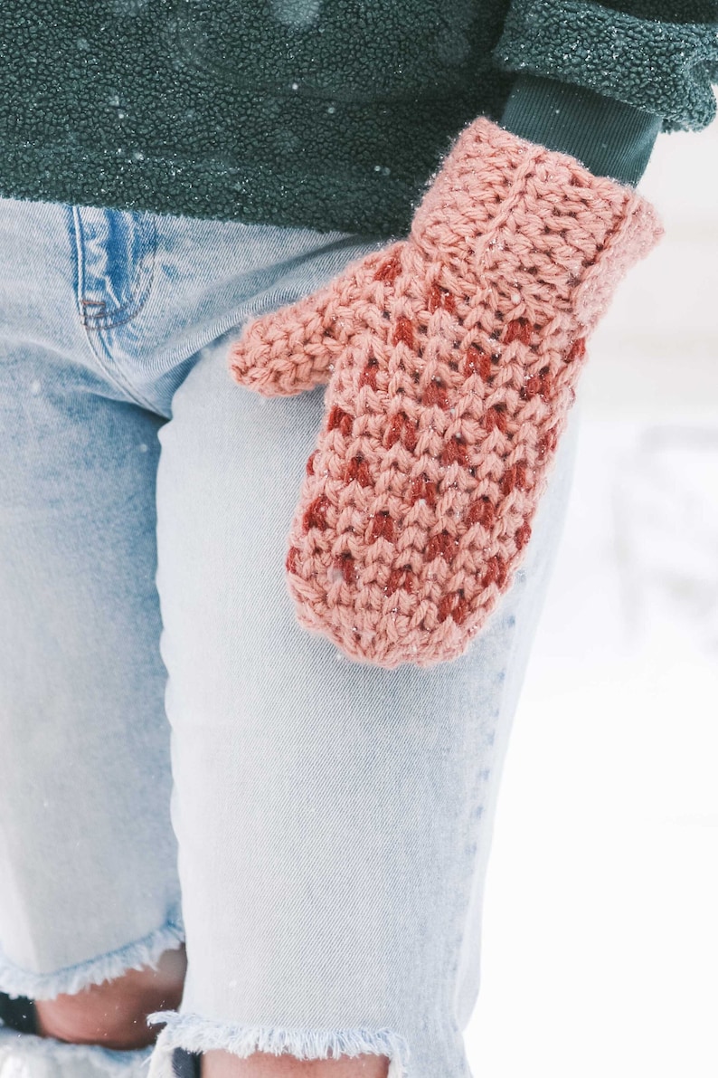 Crochet Pattern / Crochet Mittens / Knit-Look Crochet Pattern / Easy Chunky Mittens / Winter Crochet Patterns / Morning Mittens Pattern PDF image 1