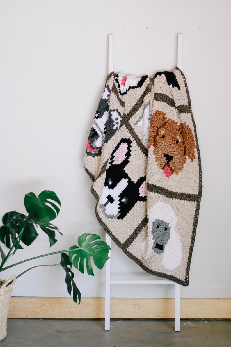 Crochet Pattern / Corner to Corner Crochet Blanket / Poodle Dog Blanket / Dog Baby Blanket / Dog Portrait Blanket / Best in Show C2C Blanket image 3