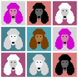 Crochet Pattern / Corner to Corner Crochet Blanket / Poodle Dog Blanket / Dog Baby Blanket / Dog Portrait Blanket / Best in Show C2C Blanket image 4