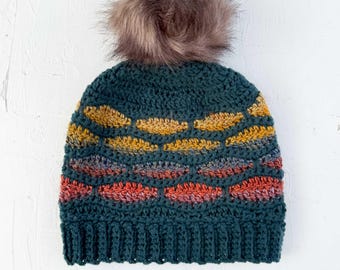 Crochet Pattern / Crochet Beanie Pattern / Wave Stitch / Winter Hat Pattern / Ski Cap / Nightshift Beanie Pattern PDF