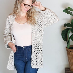 Crochet Pattern / Easy Cardigan / Cotton Sweater / Beginner Crochet Cardigan / Simple Women's Jacket / Sojourn Crochet Sweater Pattern PDF image 5
