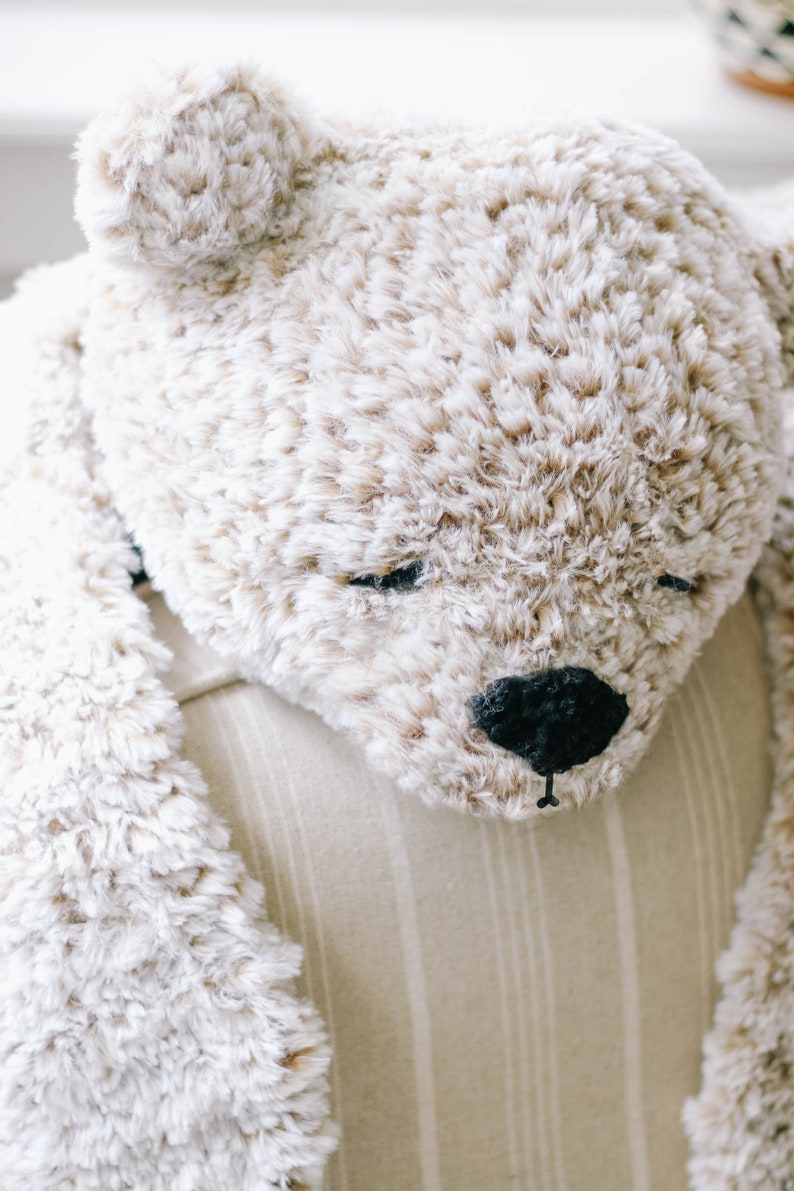 Crochet Pattern / Rustic Bear Blanket / Faux Fur Bear Rug / Etsy