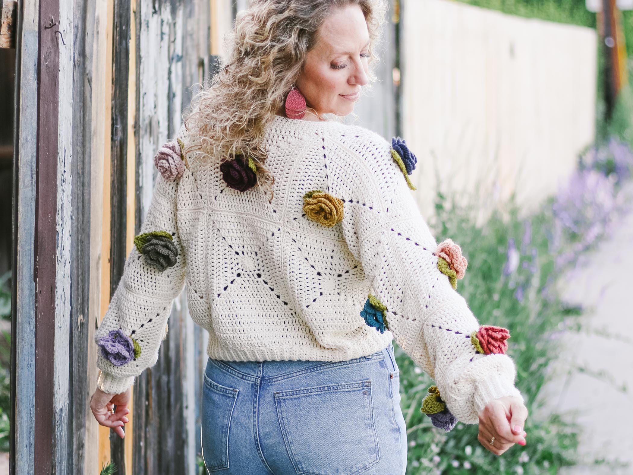 Sweater With Roses - Etsy Canada