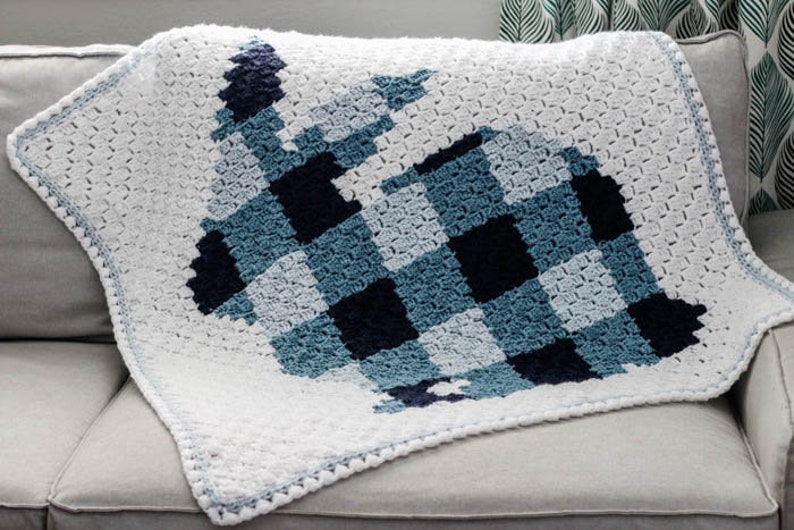 Crochet Pattern / Corner to Corner Crochet / Easter Blanket / Nursery / Rabbit Throw / Baby Blanket / C2C Bunny Blanket Sweater Pattern PDF image 5