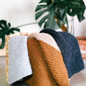 Knitting Pattern / Easy Color Block Blanket / Modern Patchwork Blanket ...
