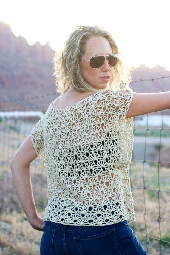 Crochet Pattern / Crochet Summer Top / Women's Boho Lace Top / Summer Crochet Pattern / Canyonlands Top Pattern PDF / Make and Do Crew