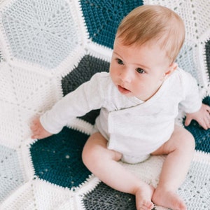 Crochet Pattern / Easy Blanket Made From Hexagons / Join As You Go Baby Blanket / Baby Shower Gift / Quinn Hexie Crochet Blanket Pattern PDF image 7