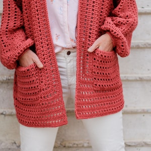 Crochet Pattern / Easy Cardigan Made From Hexagon / Beginner Crochet Sweater / Women's Bishop-Sleeve Crochet Sweater Pattern PDF image 8