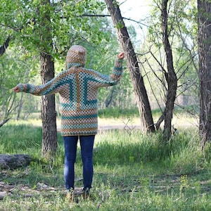 Crochet Pattern / Easy Hexagon Cardigan With Hood / Women's Crochet Sweater Pattern PDF / Campfire Cardigan Pattern PDF image 4