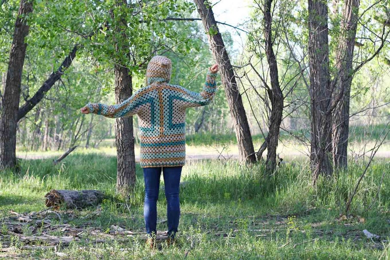 Crochet Pattern / Easy Hexagon Cardigan With Hood / Women's Crochet Sweater Pattern PDF / Campfire Cardigan Pattern PDF image 4