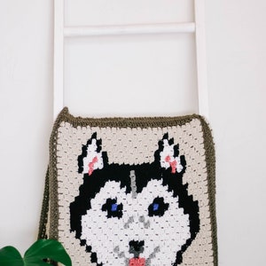 Crochet Pattern / Husky Dog Portrait / C2C Dog Blanket / Puppy Graphgan / Wolf Pillow / Best in Show C2C Dog Blanket Crochet Pattern PDF image 5