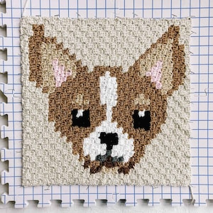 Crochet Pattern / Corner to Corner Crochet Blanket / Chihuahua Dog Blanket / Dog Lover / Dog Portrait Blanket / Best in Show C2C Blanket image 1