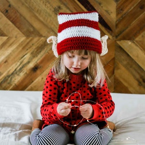 Crochet Pattern / Kid's Christmas Hat / Baby Hat / Adult Hat / Winter Hat / Family Photo Prop / Santa's Helper Elf Hat Pattern PDF image 5