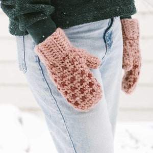 Crochet Pattern / Crochet Mittens / Knit-Look Crochet Pattern / Easy Chunky Mittens / Winter Crochet Patterns / Morning Mittens Pattern PDF image 4